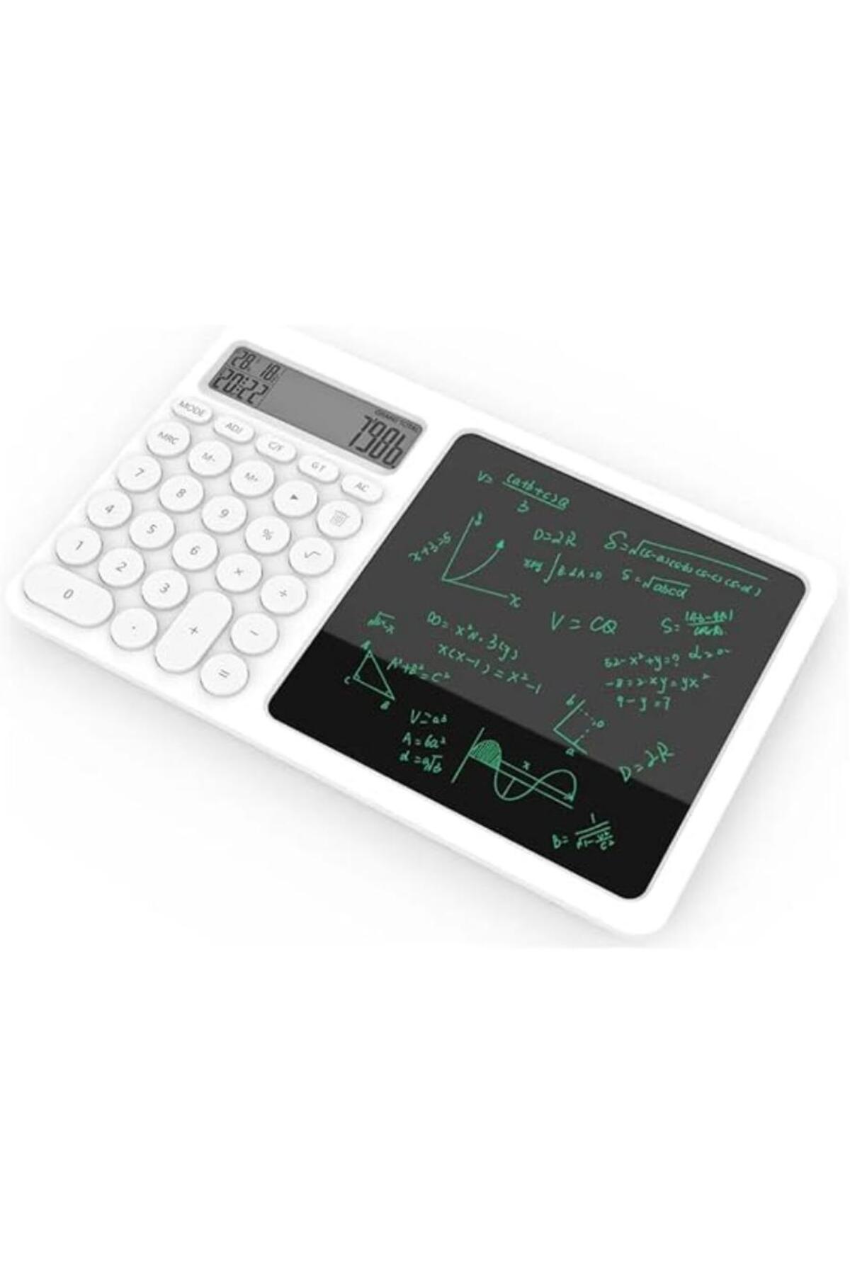 Tradeo-12-digit desk calculator with LCD, time display & erasable writing table,perfect for office & school 2