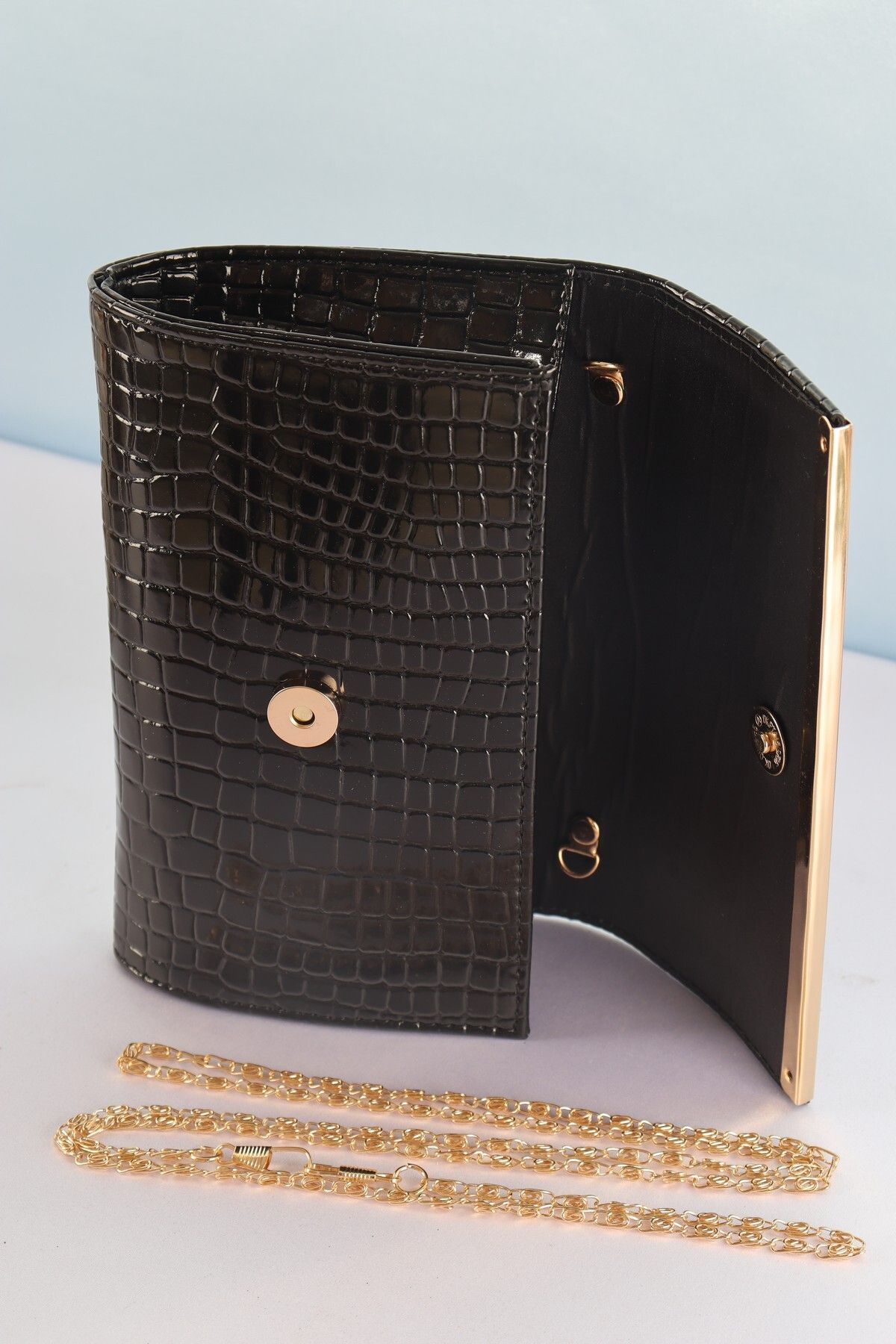 weem bag-Elysara Eb0399 |   Crocodile Pattern Fancy Slatted Portfolio Bag 5