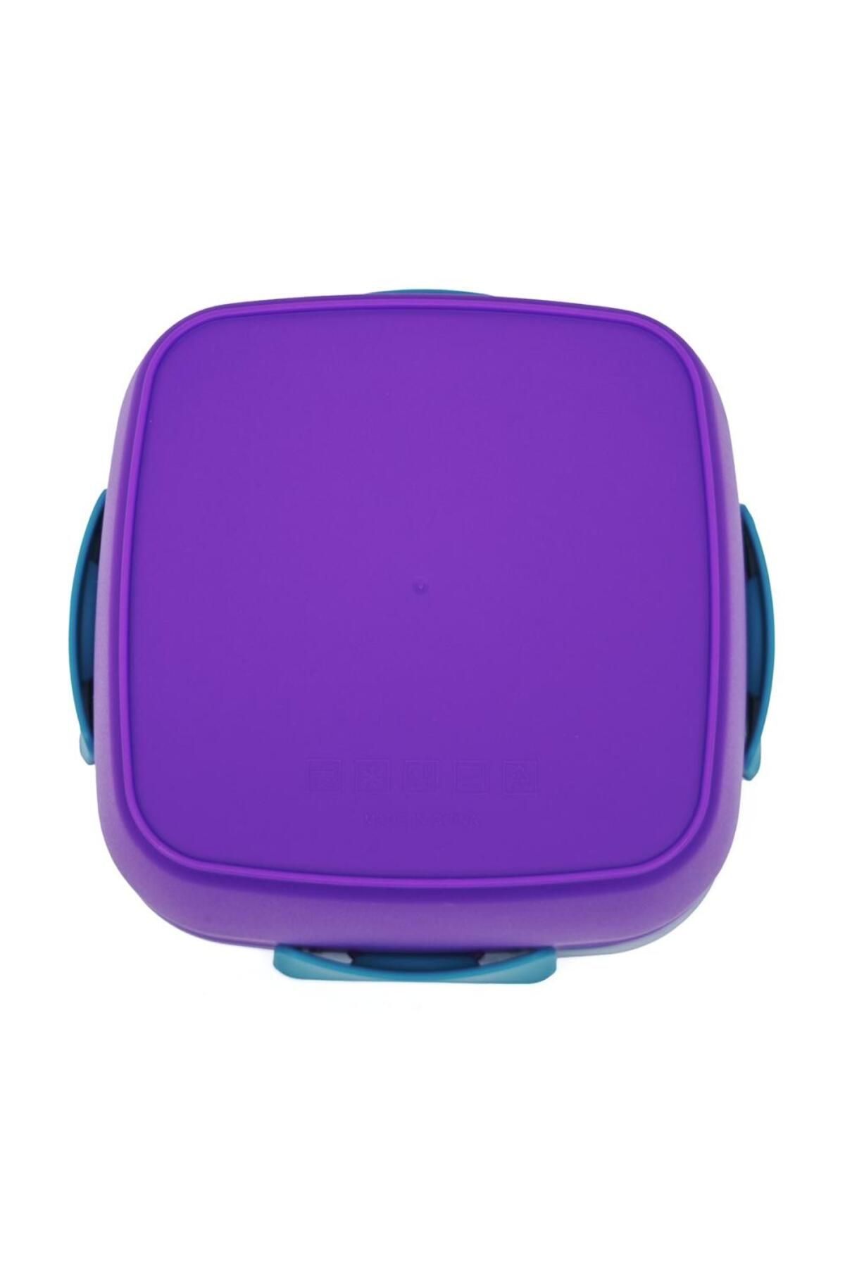 DNS-Caserola bento pentru copii, patrata, compartimente mari, 1570 ml mov HSD6522 5