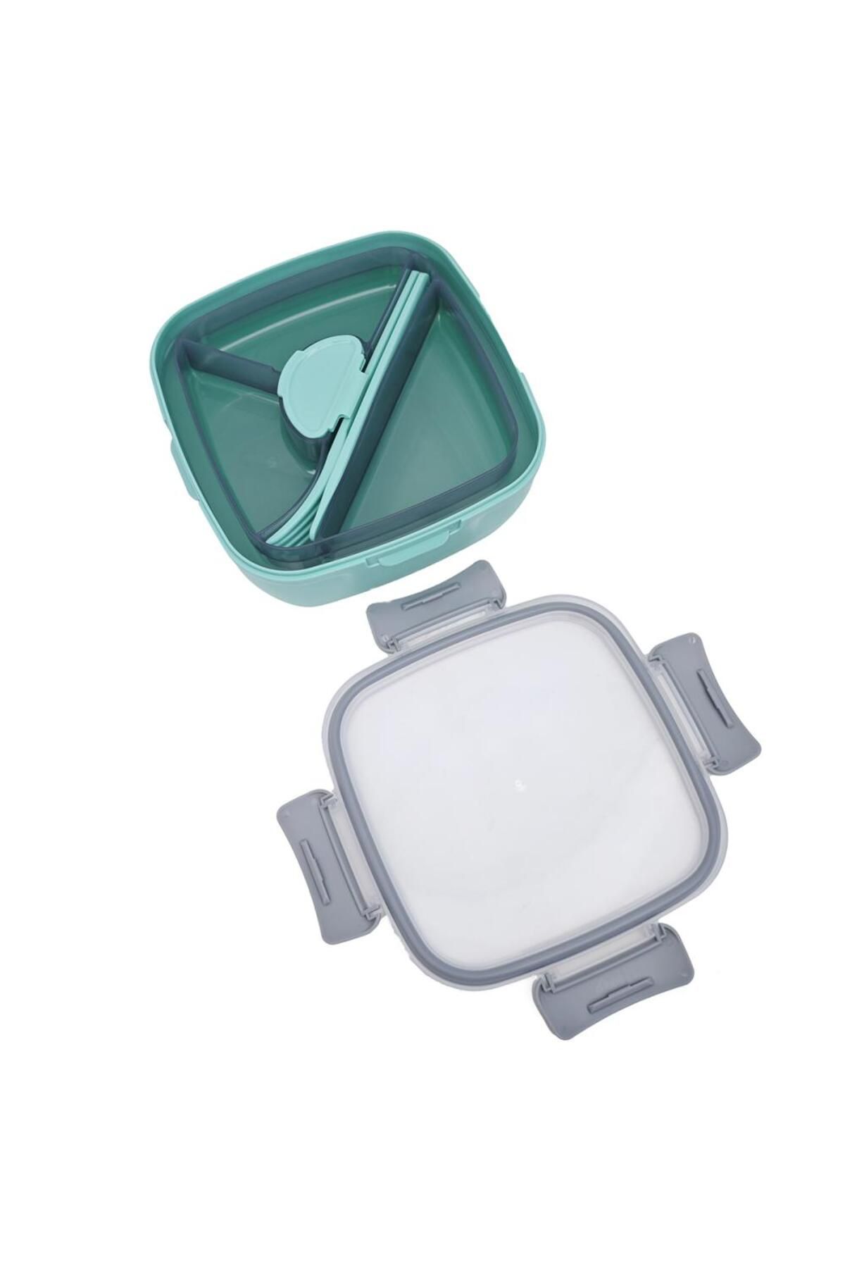 DNS-Children's bento box, square, large compartments, 1570 ml green HSD6522 4