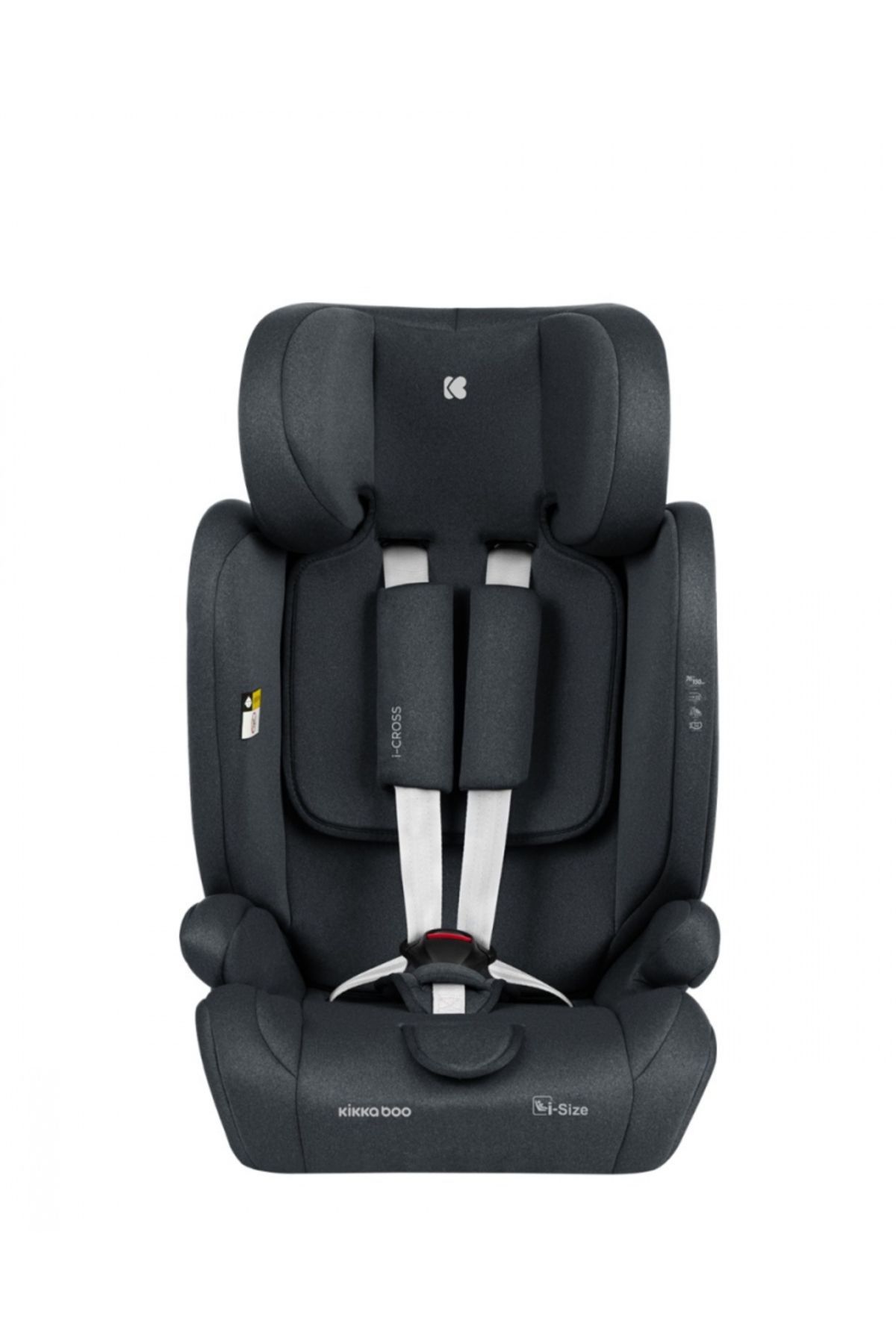 Kikka Boo-Car seat with ISOFIX KikkaBoo i-Cross i-SIZE Dark Grey 76-150 cm, 13-position adjustable headrest with 3
