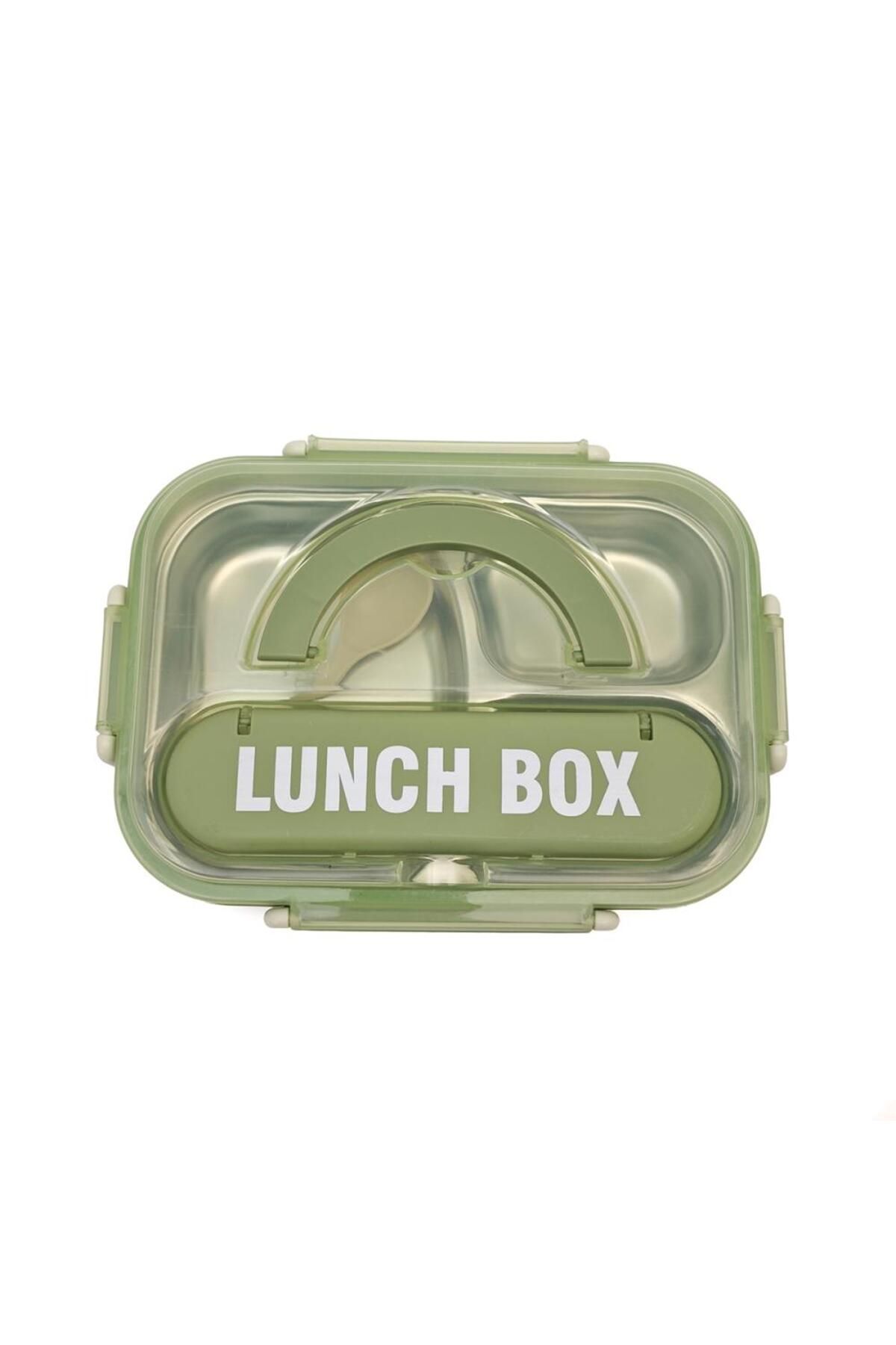 DNS-Cutie pentru pachet copii, inox, 3 compartimente, capac transparent, 800 ml, verde HM5861 5