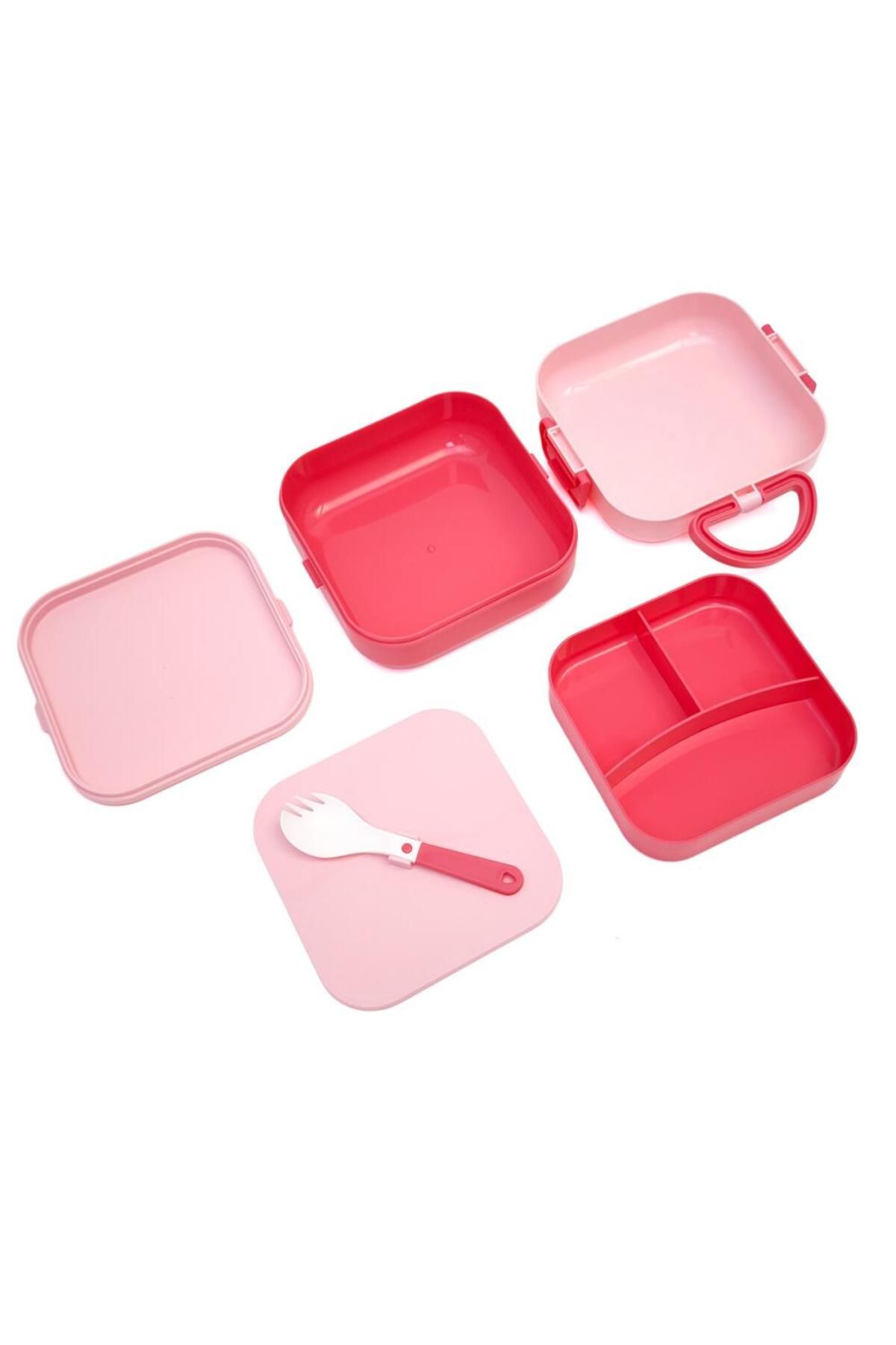 DNS-Casserole with 2 compartments and fruit section, bento box for children, school, 1150 ml, pink XC-A89 7