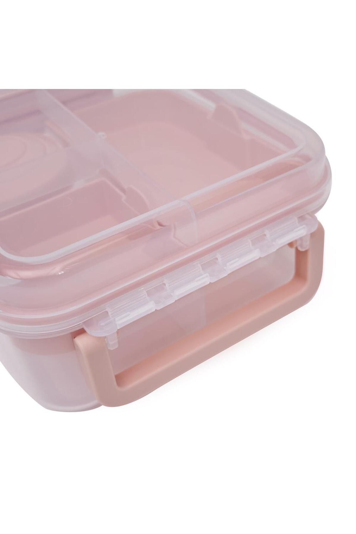DNS-Children's casserole with compartments, airtight lid attached to the box, 1250 ml pink 6520 4
