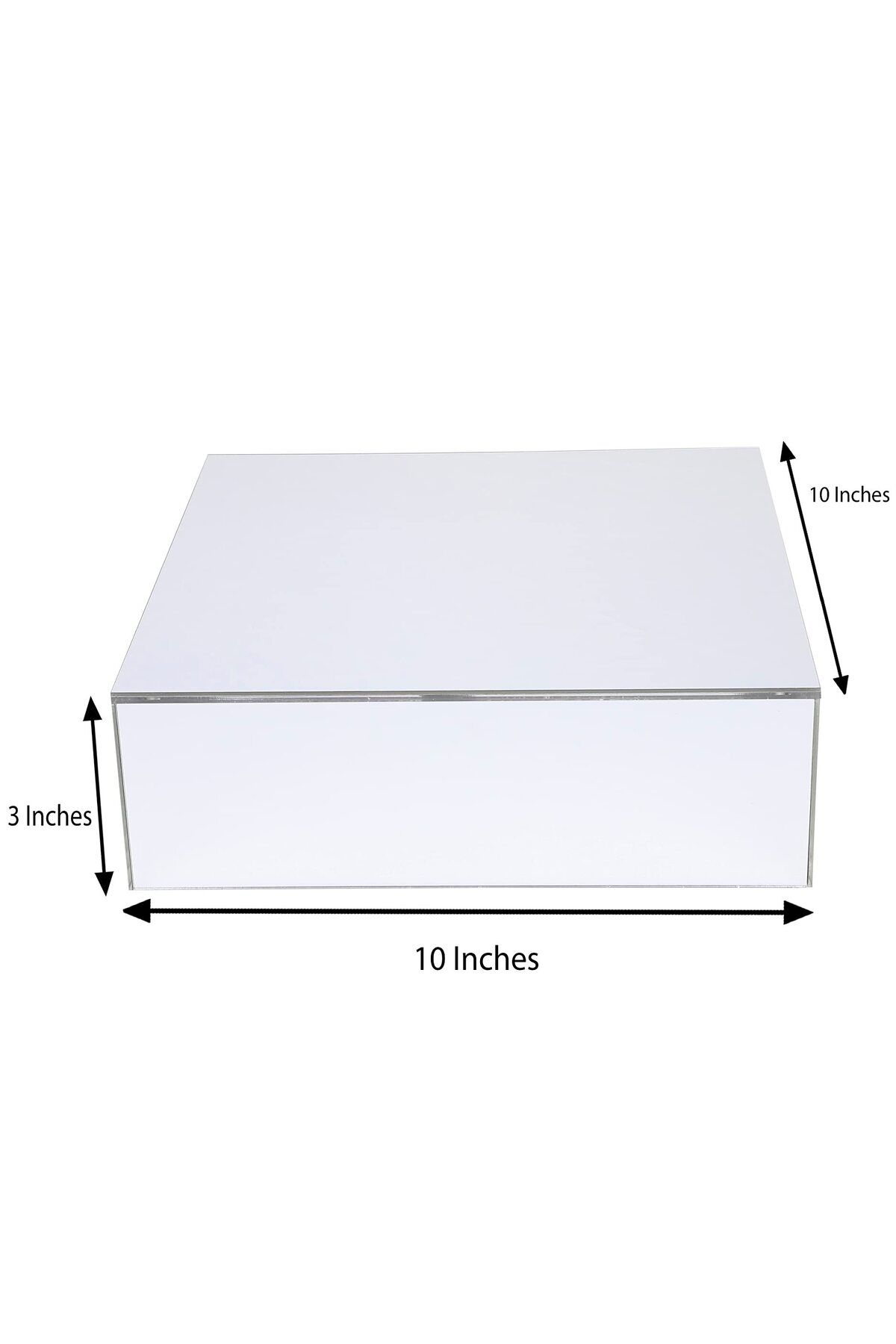 Lamsit Ibdaa-Acrylic Cake Box, Silver Mirror, 10x10x3 in, Display Case, Gift, Dustproof 3
