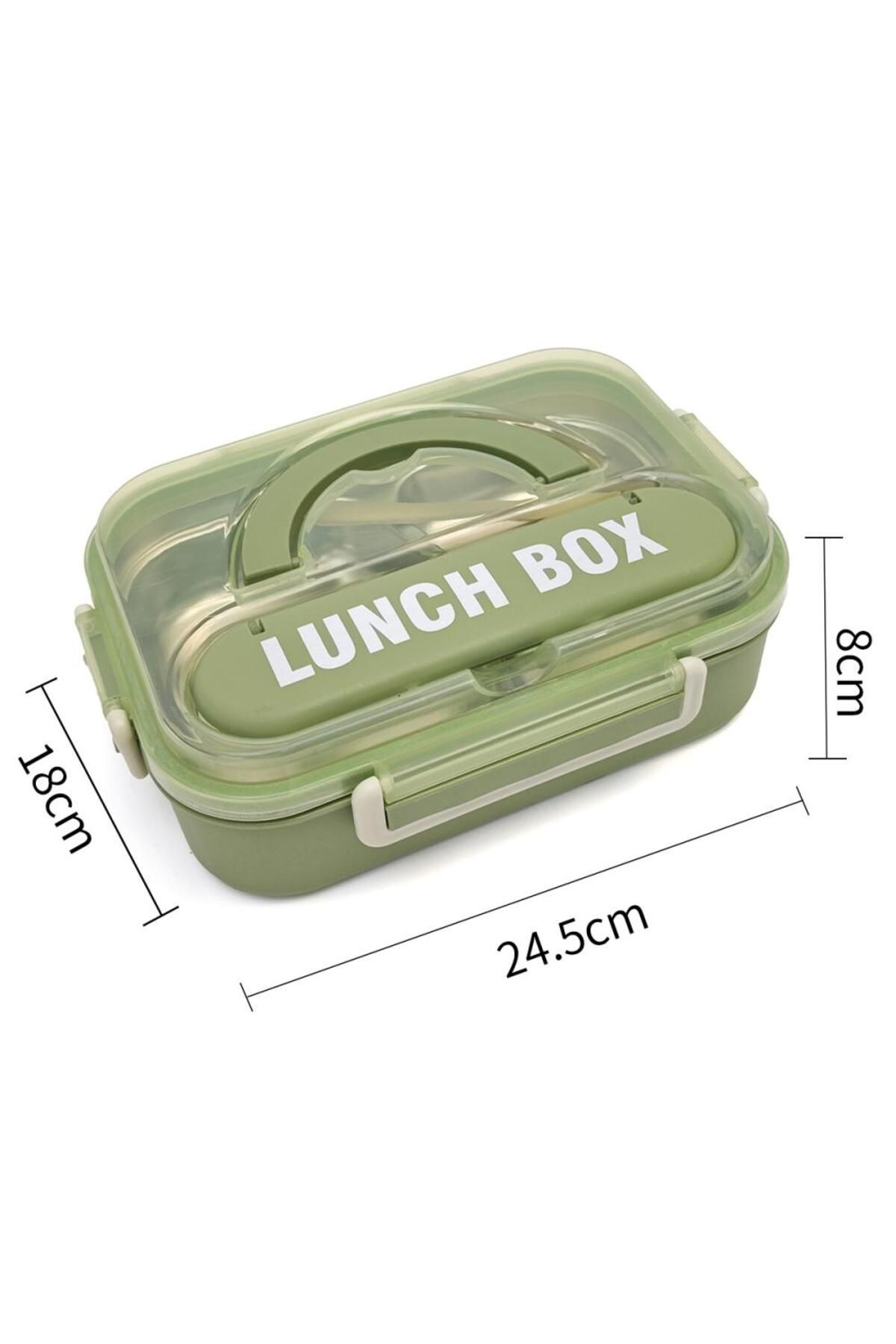 DNS-Cutie pentru pachet copii, inox, 3 compartimente, capac transparent, 800 ml, verde HM5861 1