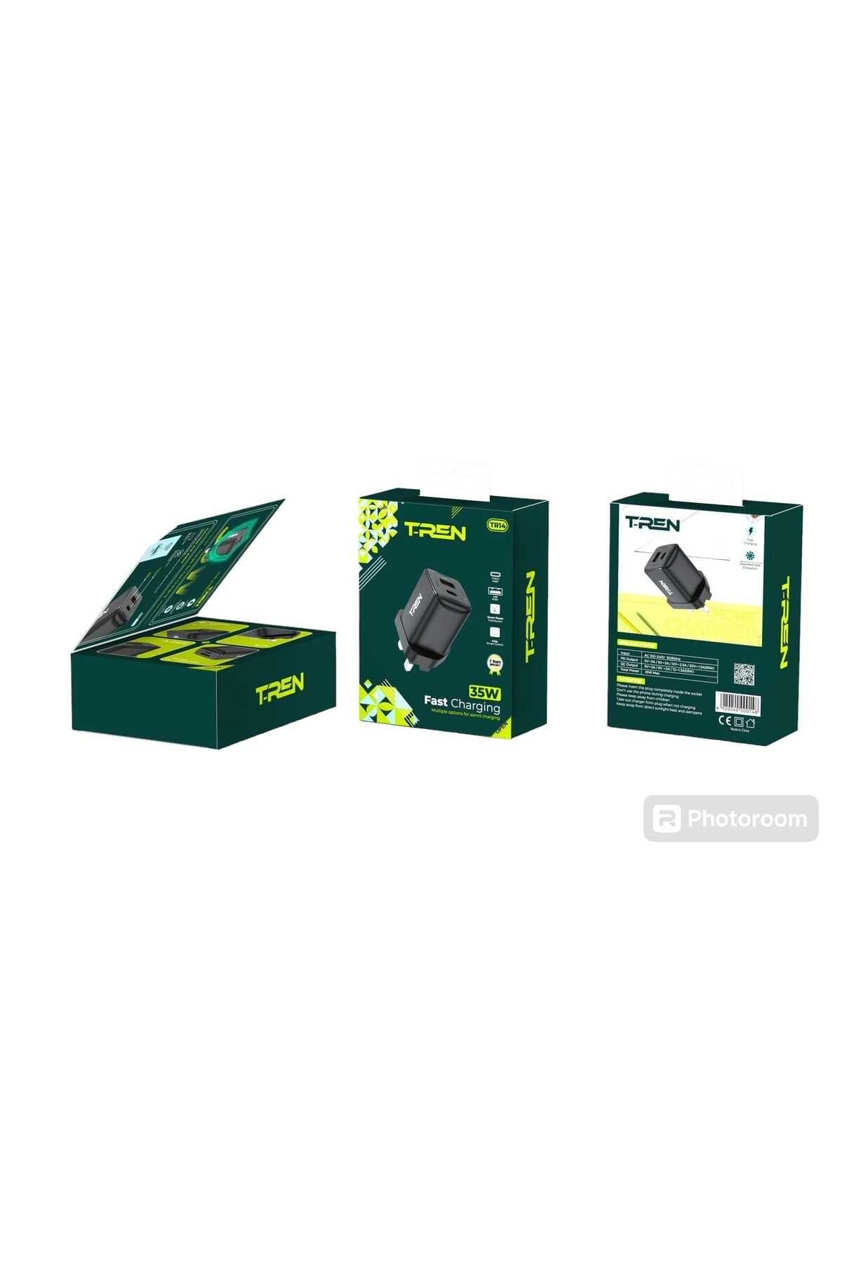 TREN-35W Fast Wall Charger with 2 USB Ports and BD - Ultra-fast charging and a compact design compatible with your devices with a warranty 3