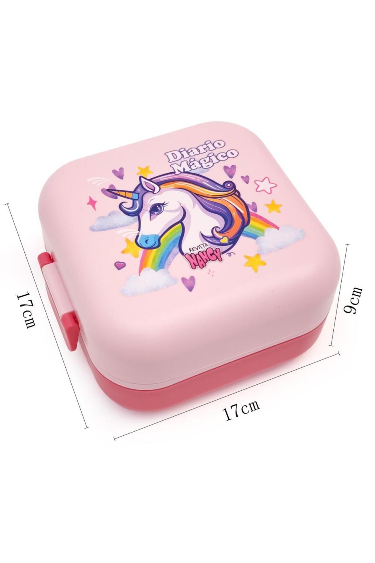 DNS-Casserole with 2 compartments and fruit section, bento box for children, school, 1150 ml, pink XC-A89 1