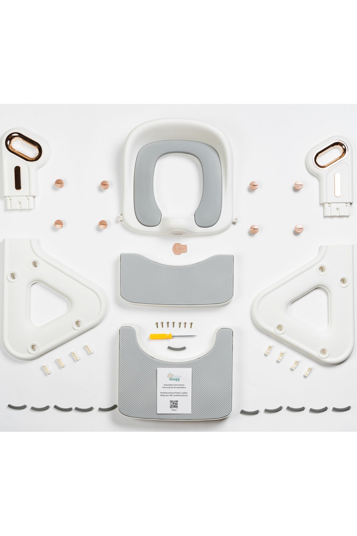 BabySnugg-Children's toilet reducer with step - also suitable for square toilets, multifunctional 4