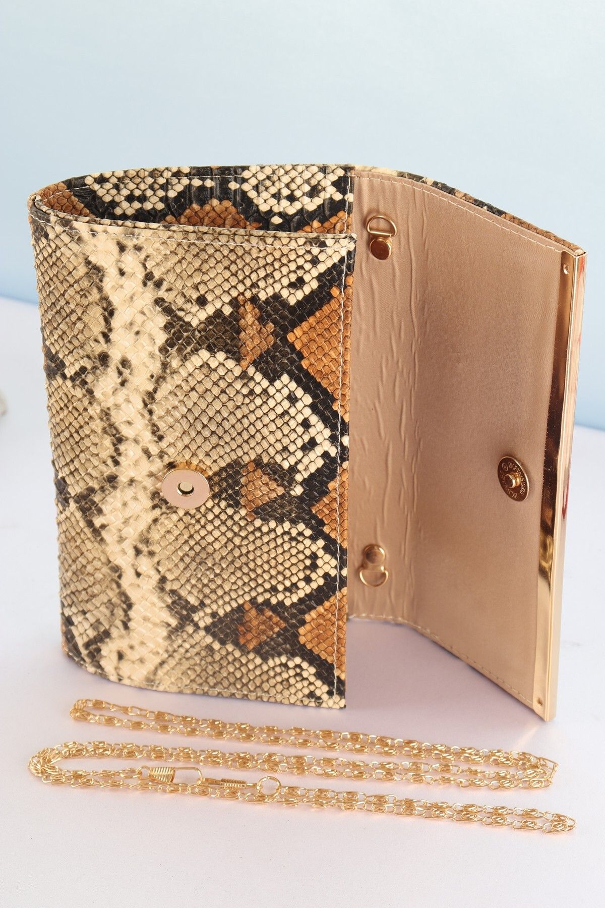 weem bag-Elysara Eb0399 |   Snake Pattern Elegant Slatted Portfolio Bag 5