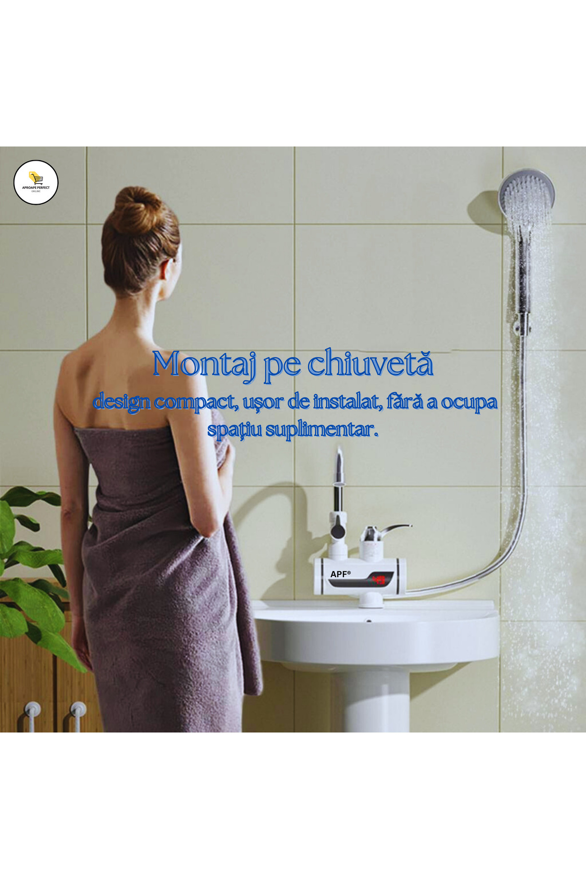 APF-Instant hot water 3000W with LCD display and shower - sink mounting 5