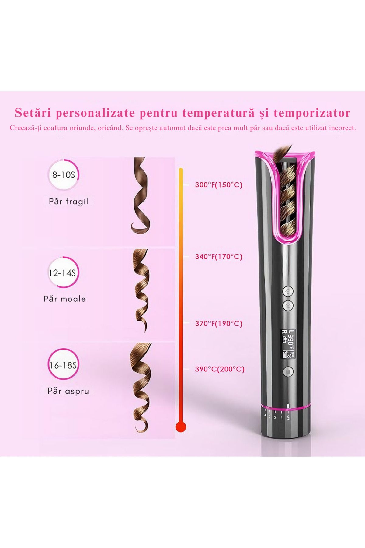 varioshop-VarioShop® Automatic Curling Iron, for loose, natural and fast curls, 4 speed settings, choice 5