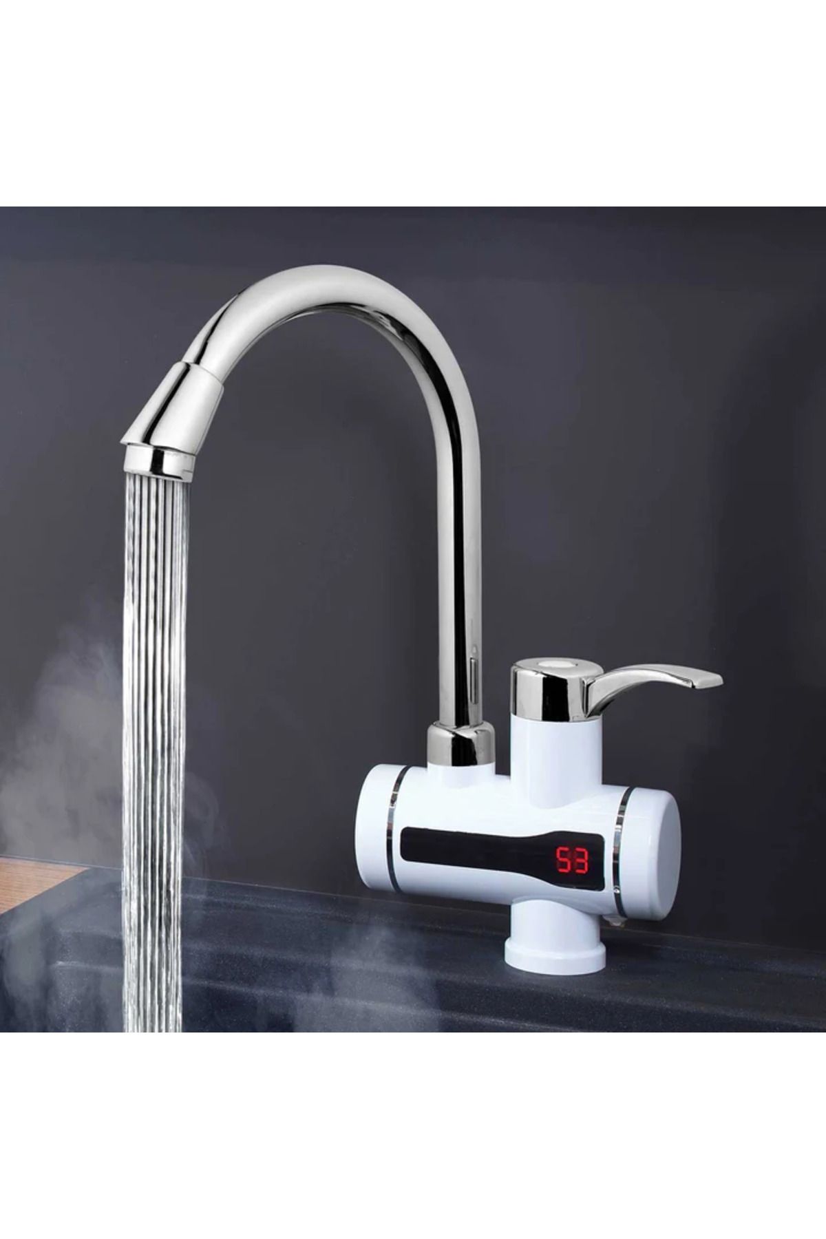 DAR-Instant electric faucet for water heating with temperature display – 3000W, white 117-1 6