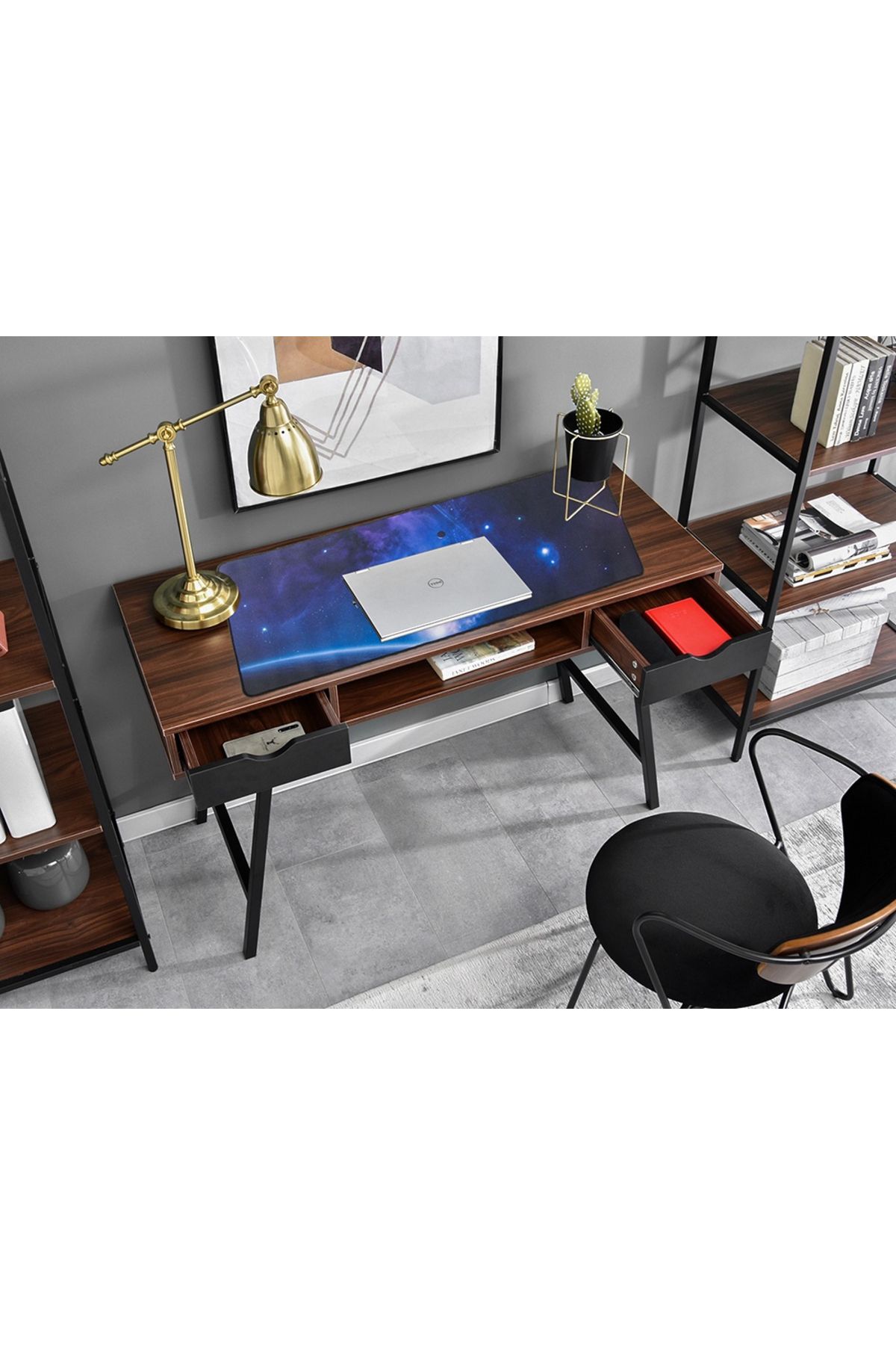 varioshop-VarioShop® gaming mousepad, with cosmos pattern with planets, Made of flexible material, Anti 3