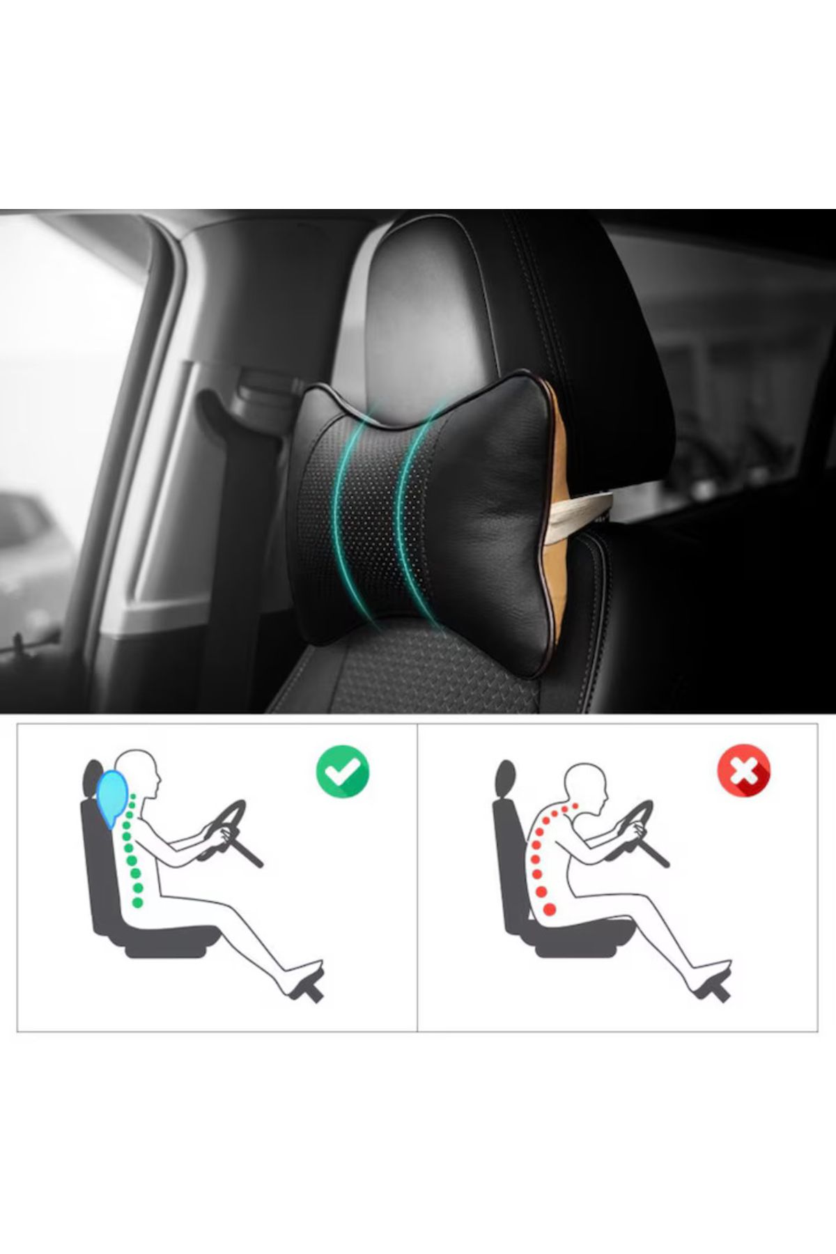 varioshop-Set of 2 VarioShop® car headrests, Protects the cervical spine, are Adjustable, Resistant, Comfortable 5