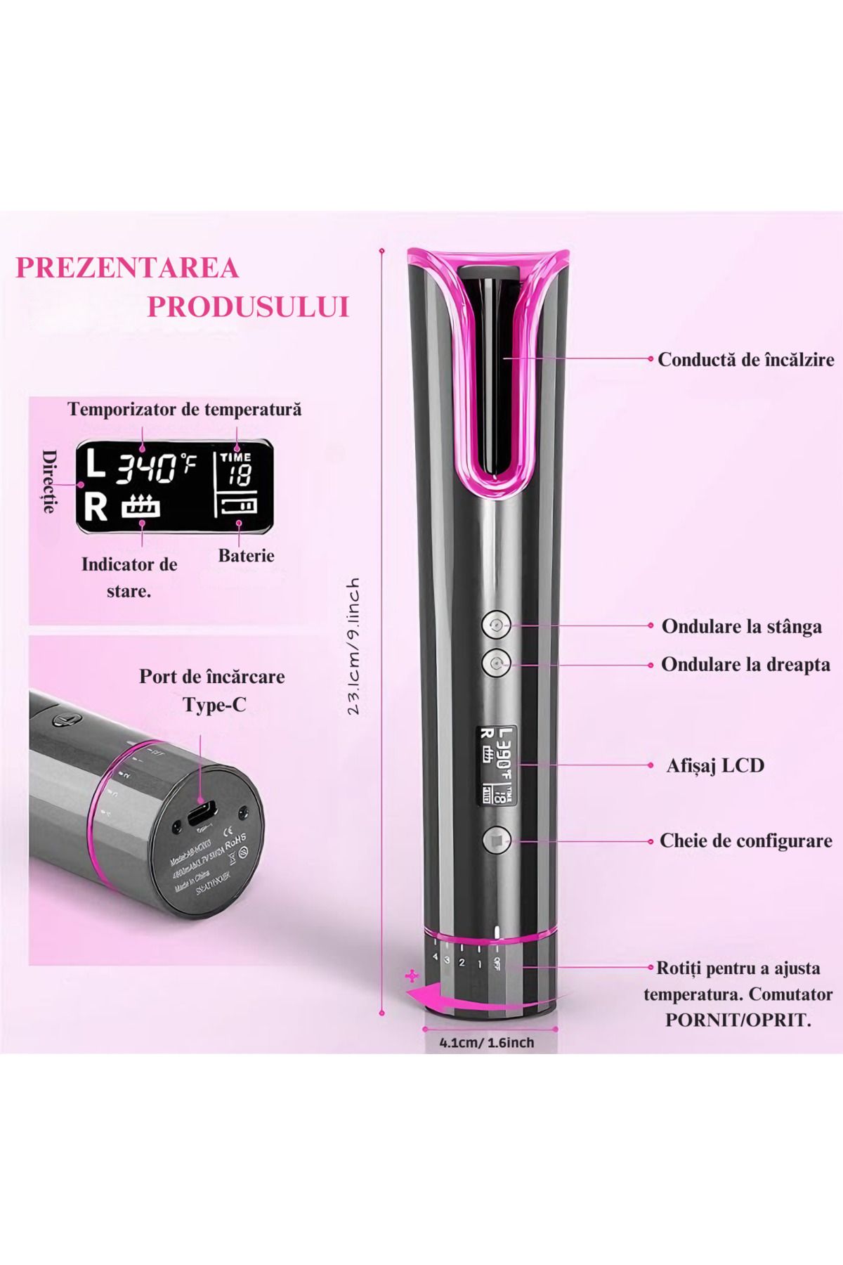 varioshop-VarioShop® Automatic Curling Iron, for loose, natural and fast curls, 4 speed settings, choice 6