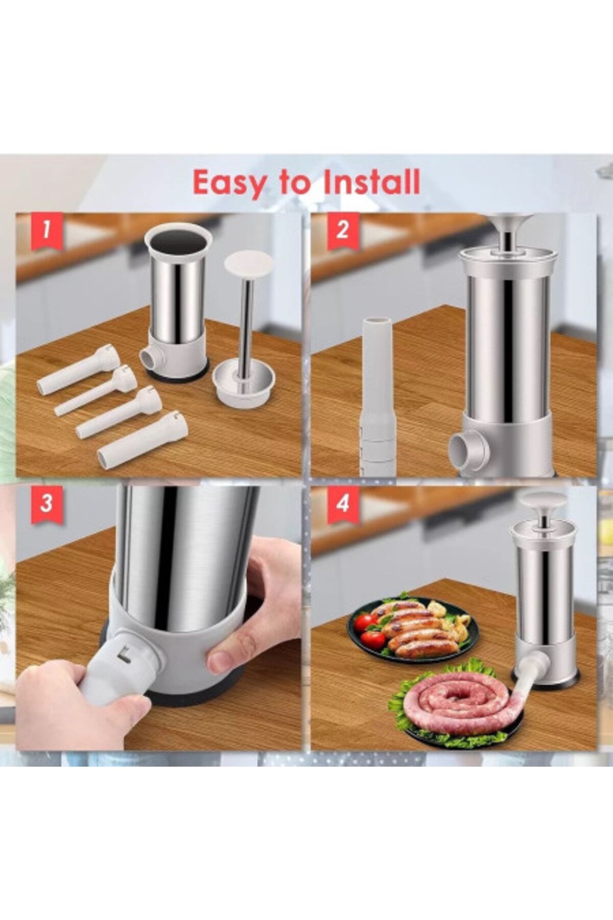Kardett-Sausage filling machine, 5-piece set, device and 4 assorted tubes 8
