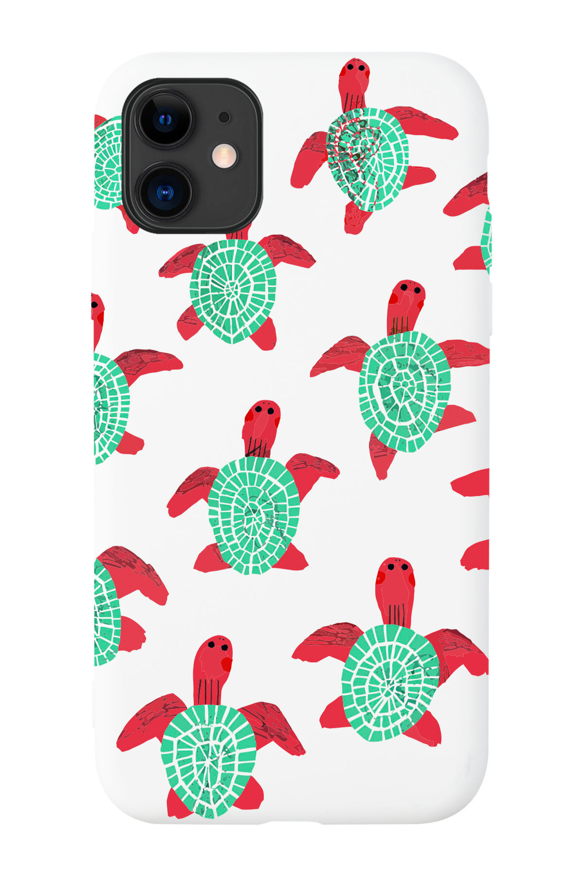shoptocase-iPhone 11 Compatible Sea Turtle Patterned Suede Inside Launch Protective Phone Case 1