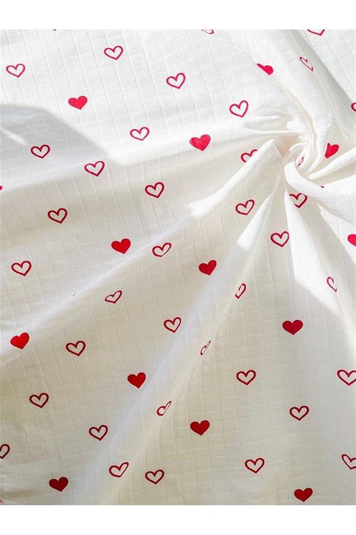 MORE HOME-100% Cotton Single Layer Muslin Diaper 90X90 cm with Heart Pattern 1