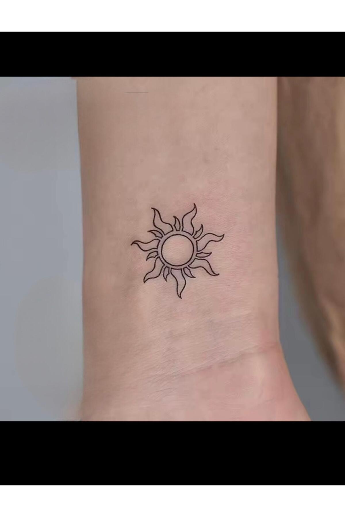 Arescollection 1 ay kalıcı 5 cm gerçek görünümlü güneş geçici dövme holiday tattoo