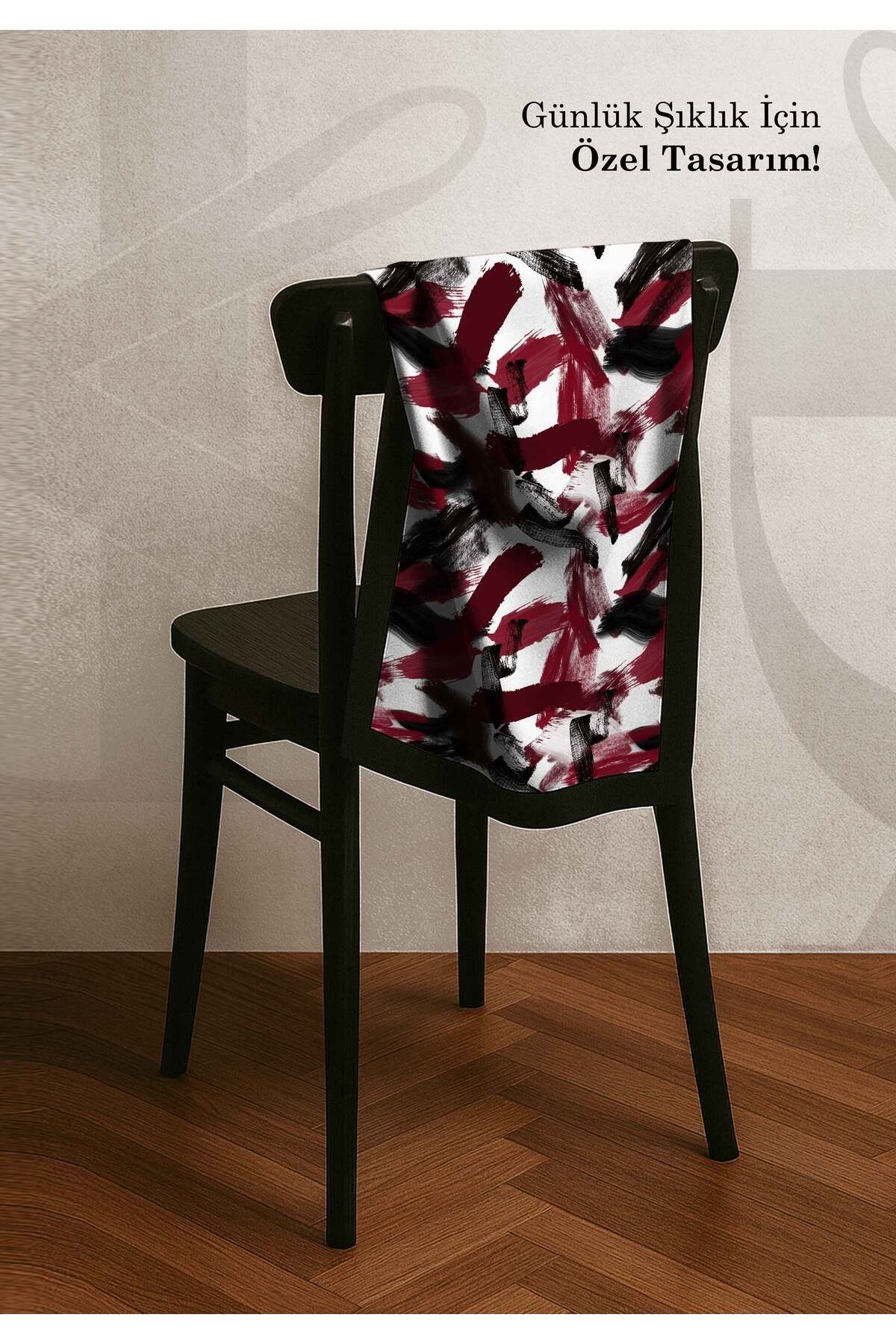 DESENİX-Brush Print Patterned Scarf |   4 Color Options |   90X90 - 100X100Cm |   Shiny Satin 3