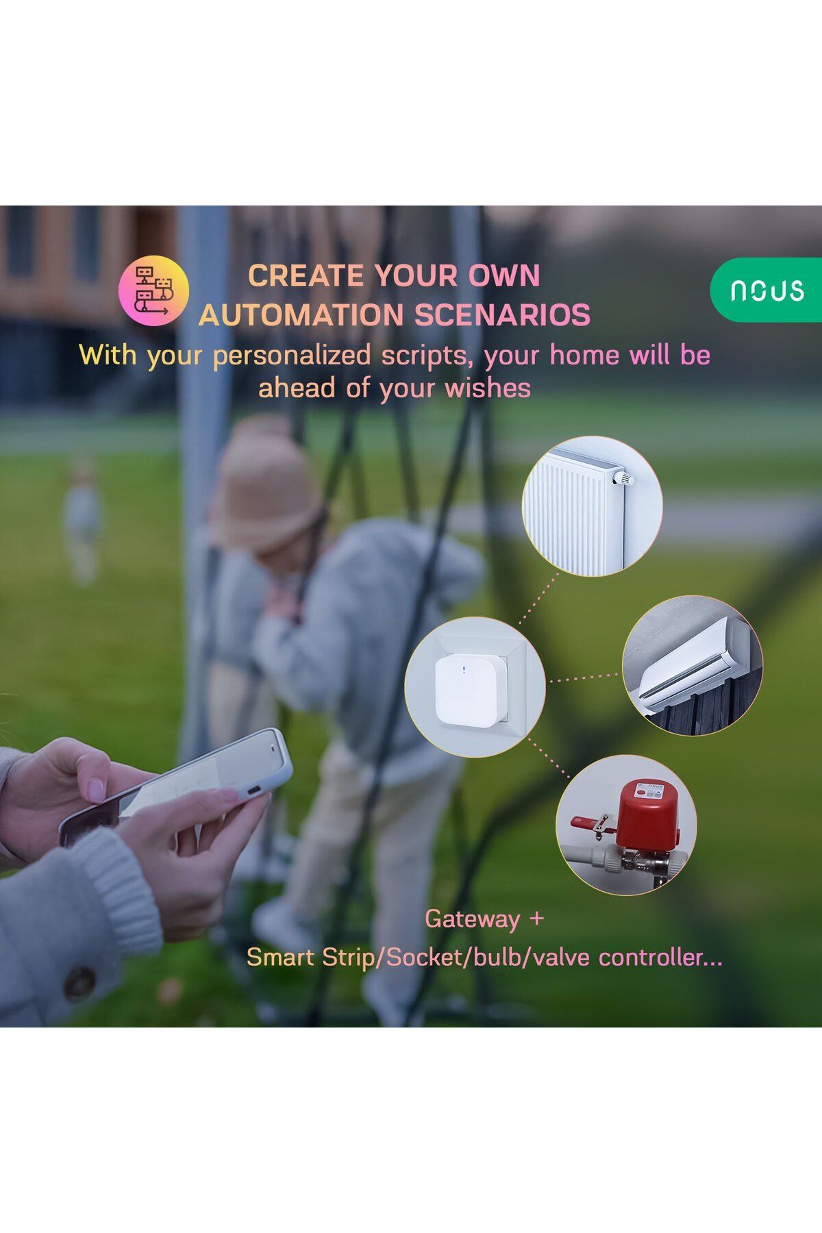 Nous-Smart Hub Gateway E1, WiFi, ZigBee 3