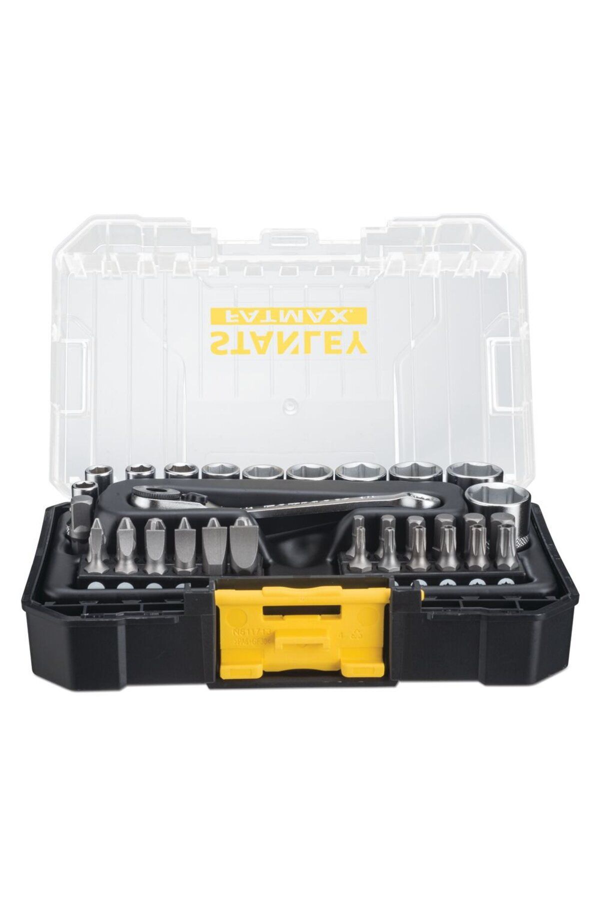 Stanley-FMMT19101-0, 37-piece Fatmax set, 1/4 socket wrenches and bits, 60-tooth ratchet, com 3