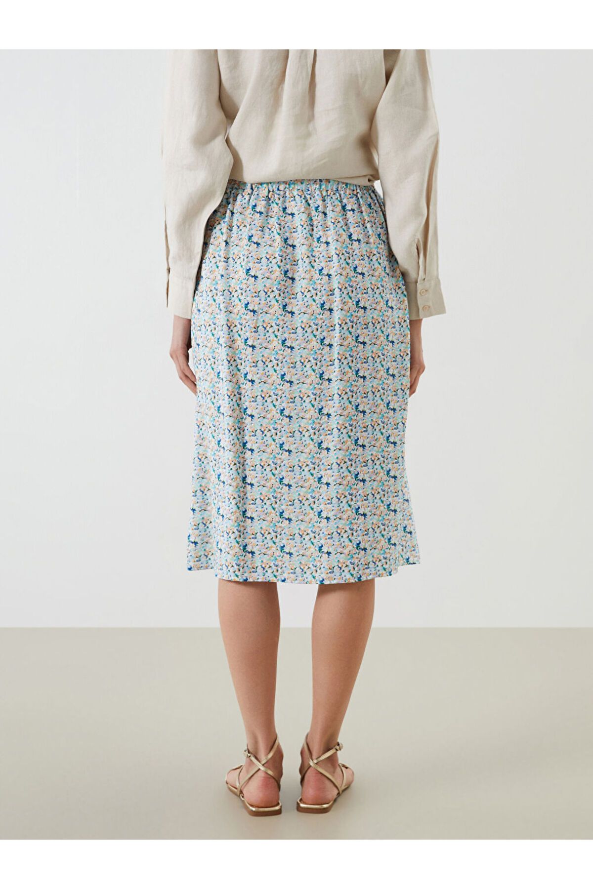 LC Waikiki-Sparkling Selections from Shining Store |   Mixed Elastic Waist Floral Slit Skirt 4