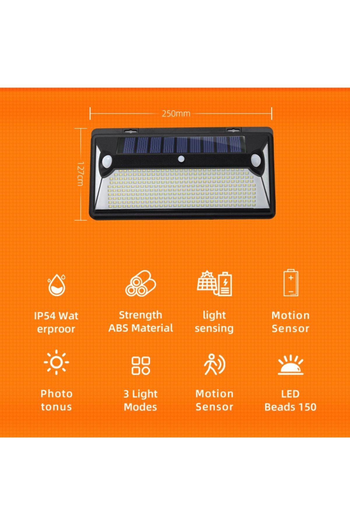 Supfire-Superfire FF6-D solar wall lamp, 72W LED, 360leds, 3 modes, solar charging and sensor 4