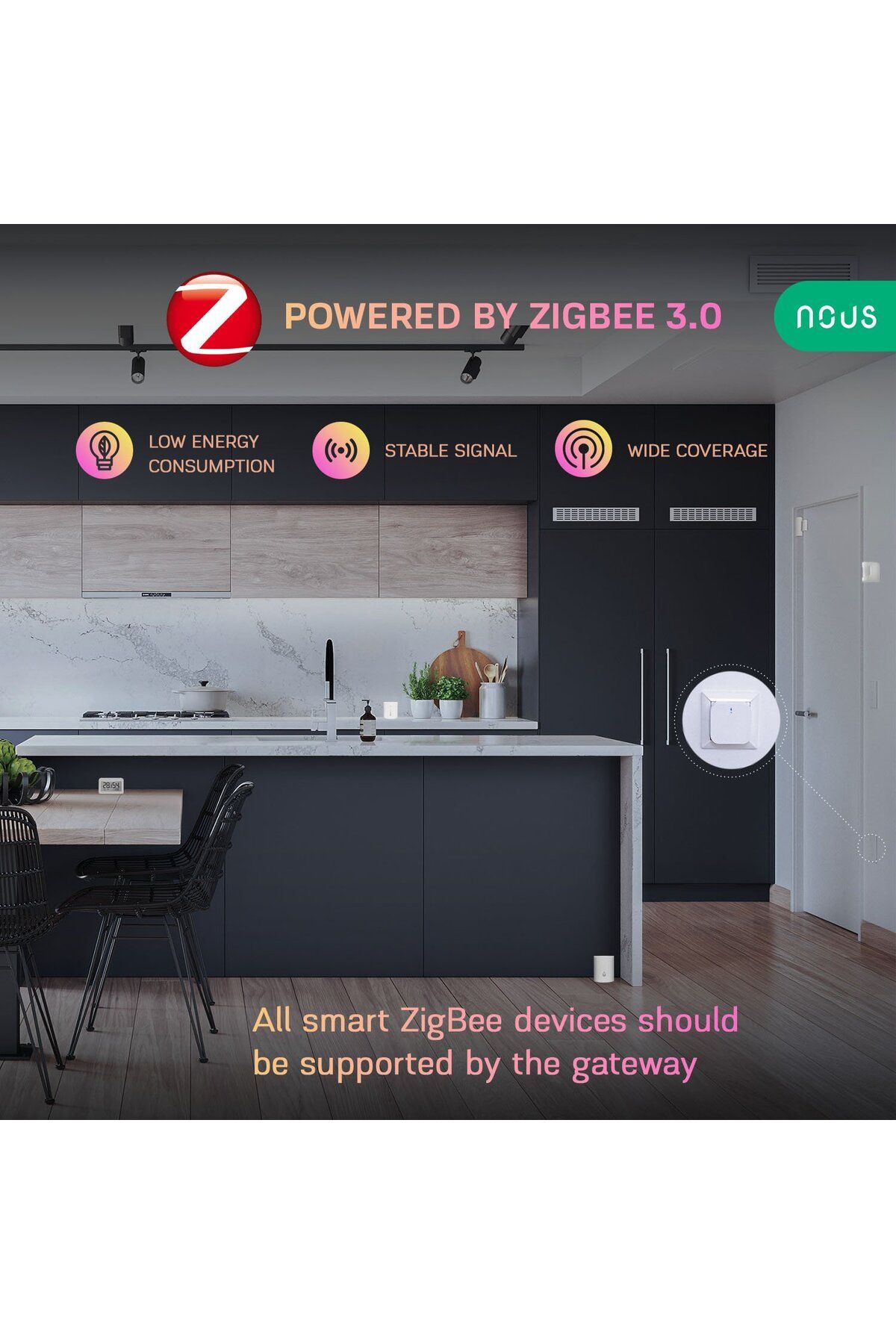 Nous-Smart Hub Gateway E1, WiFi, ZigBee 5