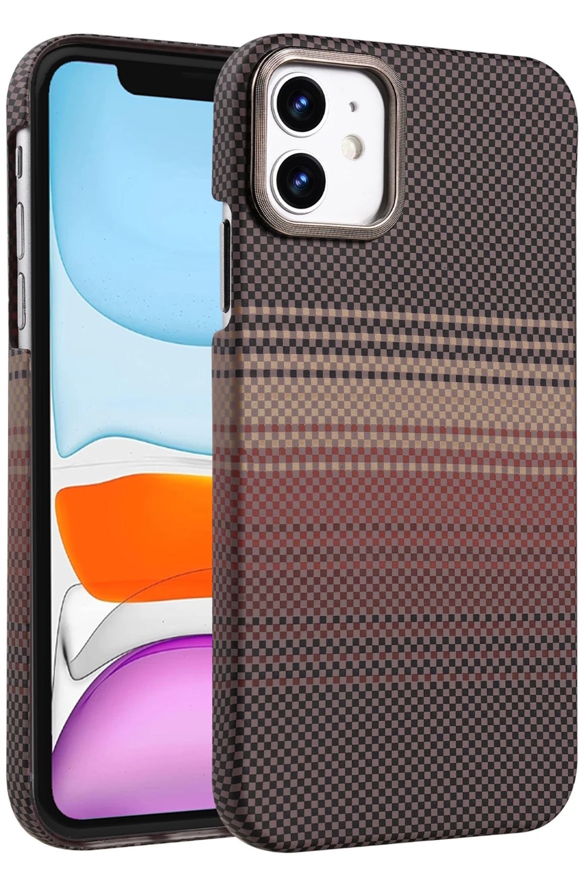 m.tk moveteck-Apple iPhone 11 Case Kevlar Carbon Look Embossed Textured Patterned 0.5m Super Thin Magsafe Cover 4