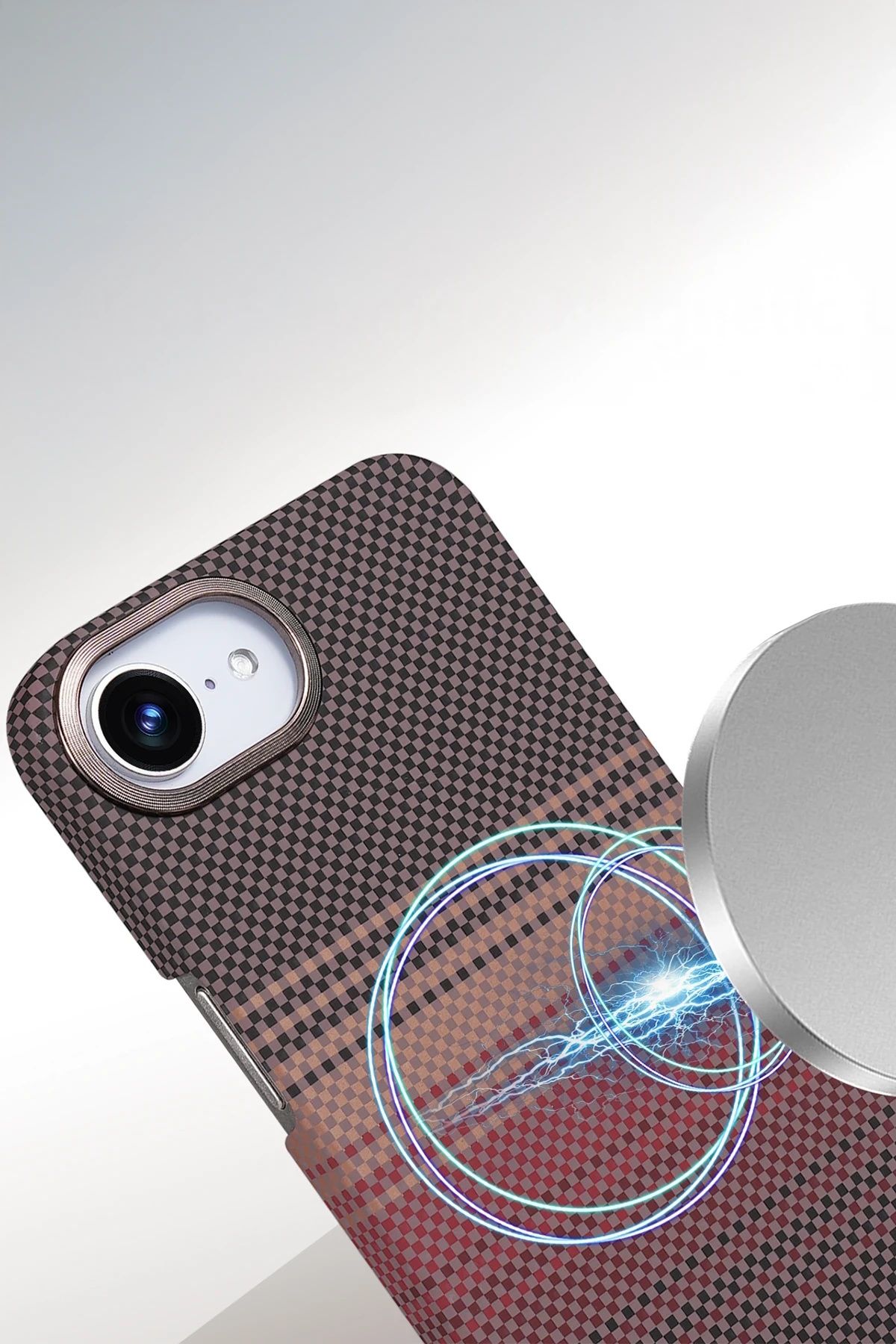 m.tk moveteck-Apple iPhone 16E Case Kevlar Carbon Look Embossed Textured Patterned 0.5m Super Thin Magsafe Cover 3