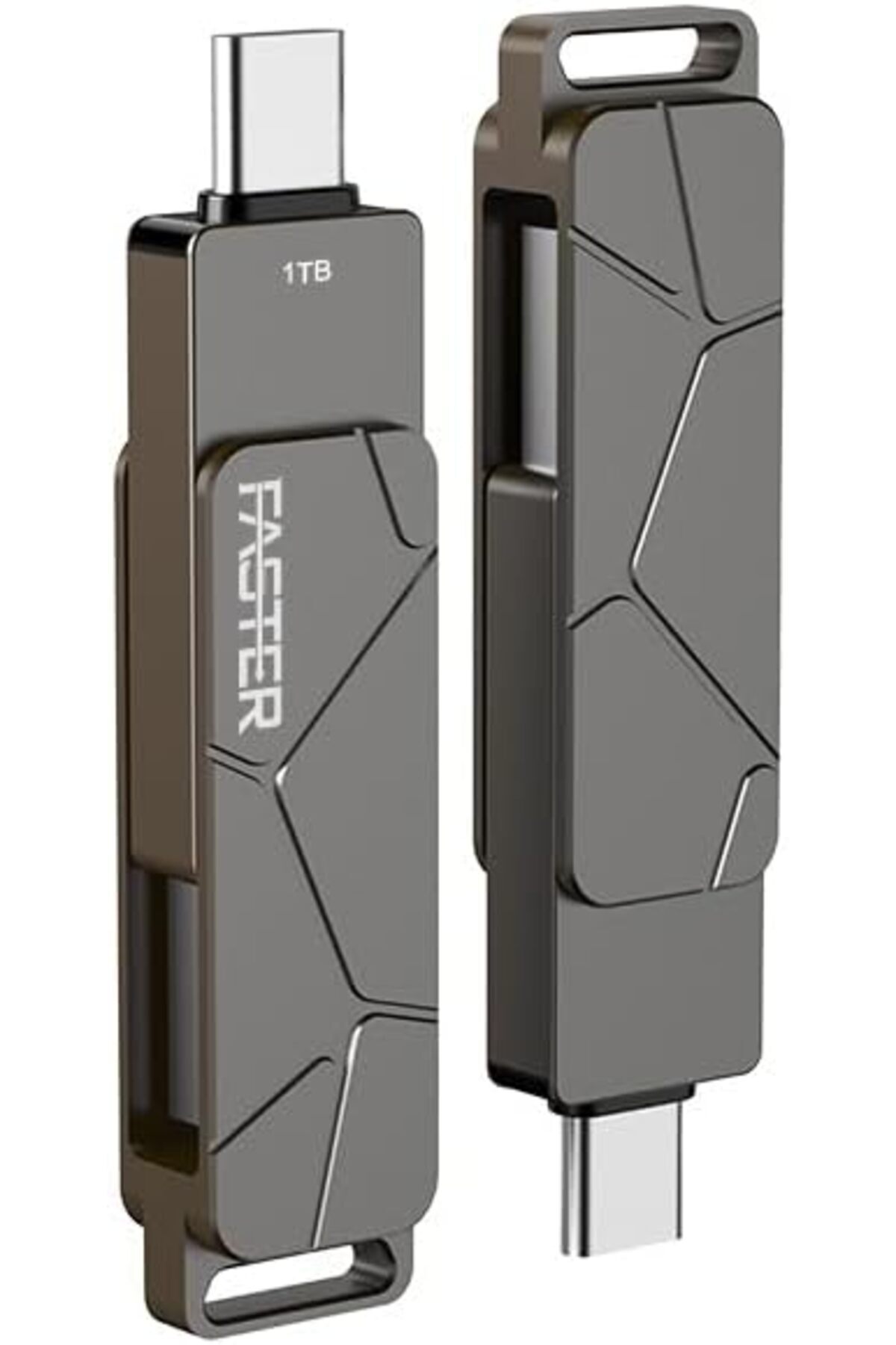 Faster-محرك أقراص فلاش USB-C سعة 1 تيرابايت، وذاكرة USB 3.1 OTG، ومنفذين USB-A وUSB-C، ونقل عالي السرعة 2