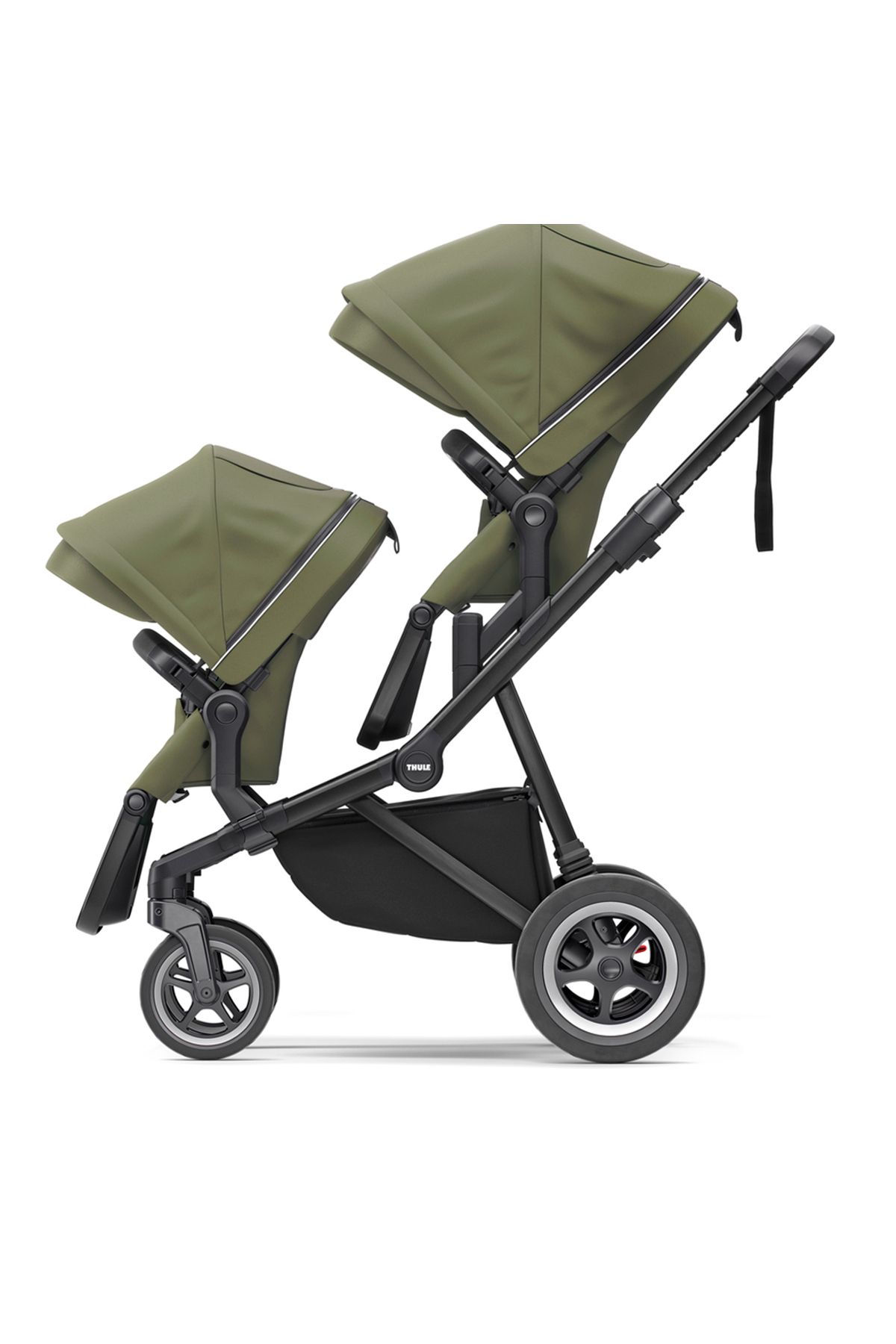 Thule-SLEEK Stroller Black Frame and Soft Green Canopy (khaki green) 5