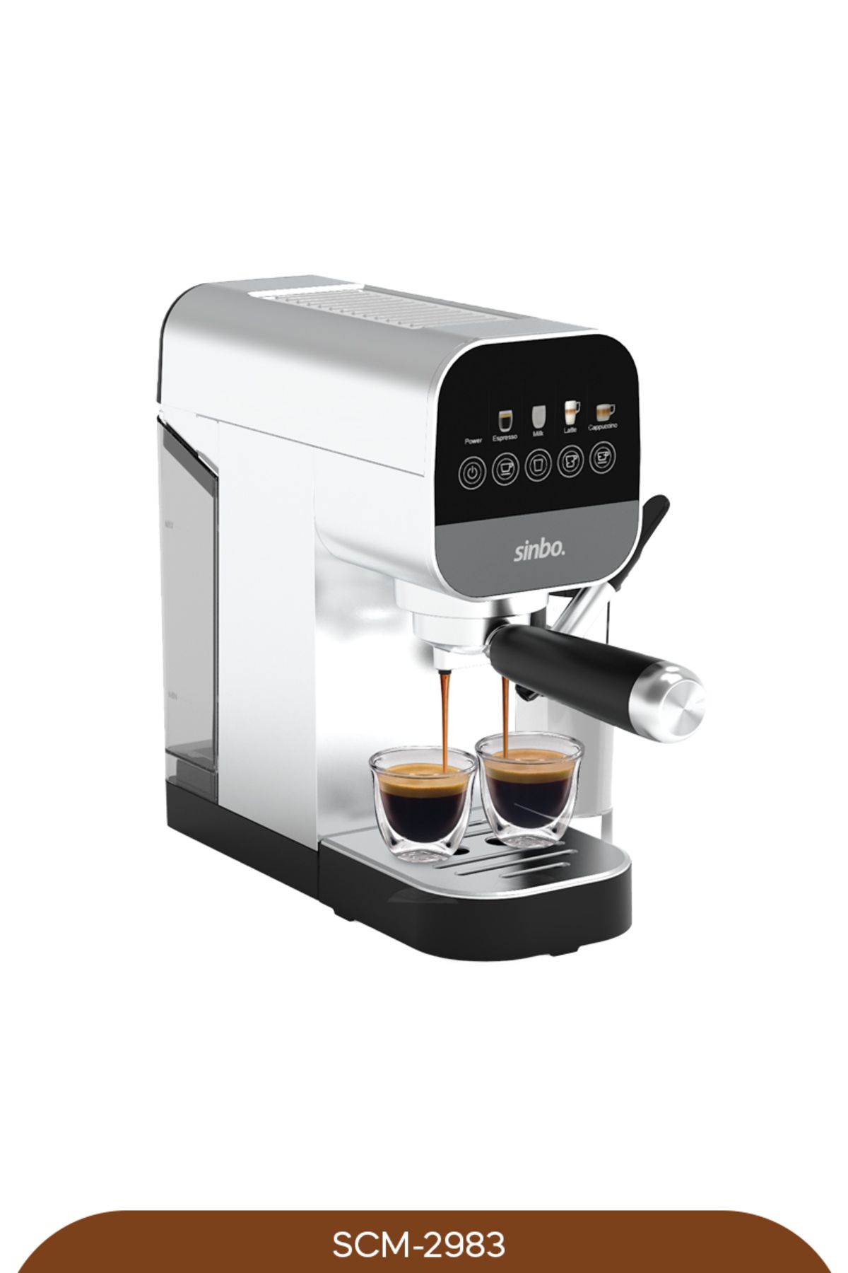 Sinbo-Scm-2983 Espresso Coffee Machine Built-In Milk Tank 20 Bar Barista Lever 3