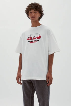 Picture of “Team Heist” Sloganlı Beyaz Money Heist X Pull&Bear T-Shirt