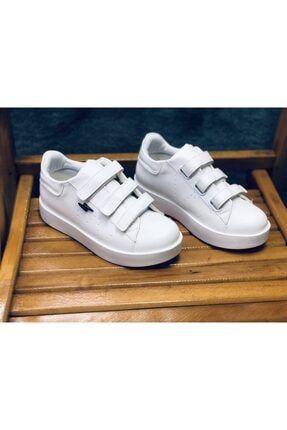 Çocuk Beyaz Cırtlı Günlük Spor Ayakkabı 599522