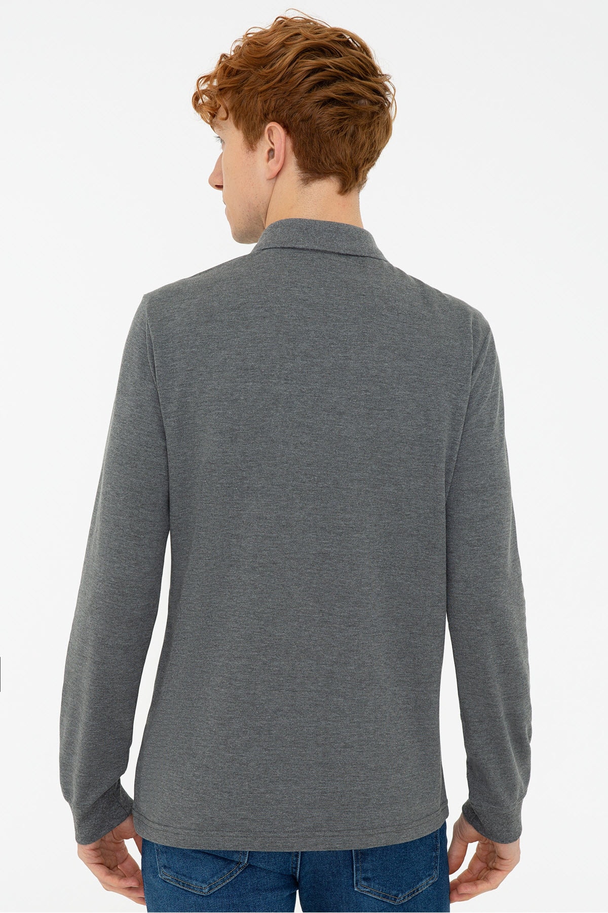 سویشرت مردانه خاکستری یو اس پولو | G081GL082.000.1278682 اورجینال - تصویر 3