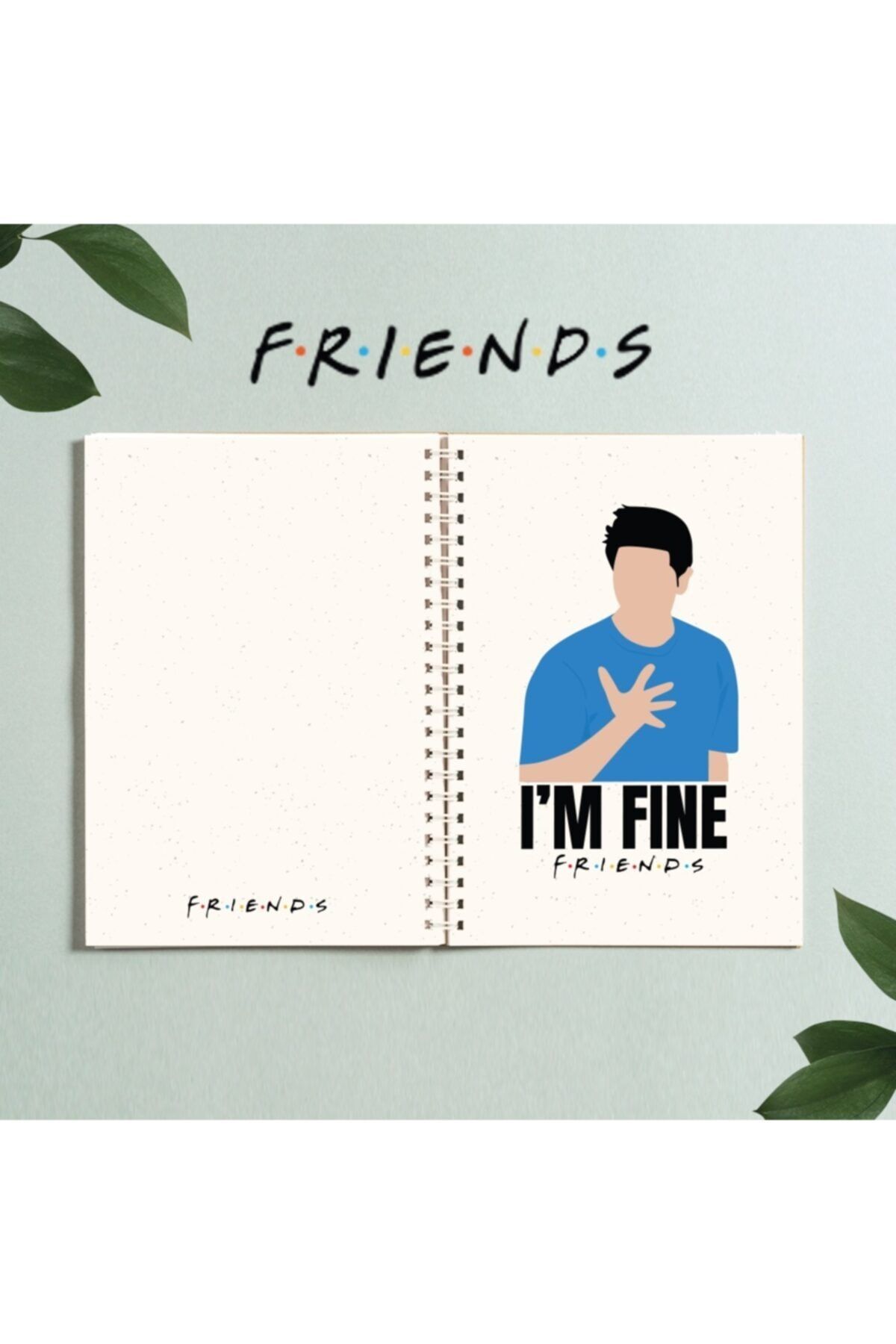 Paytak Moda-سلسلة الأصدقاء I'm Fine Notebook تصميم حلزوني A5 96 ورقة غير مبطنة Pytkdt0281 1