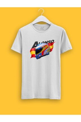 Fernando Alonso Kask Parlayan Vizör Baskılı T-shirt 1222