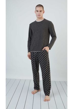 9242 Erkek Uzun Kol Minik Desenli Pijama Takımı 305192