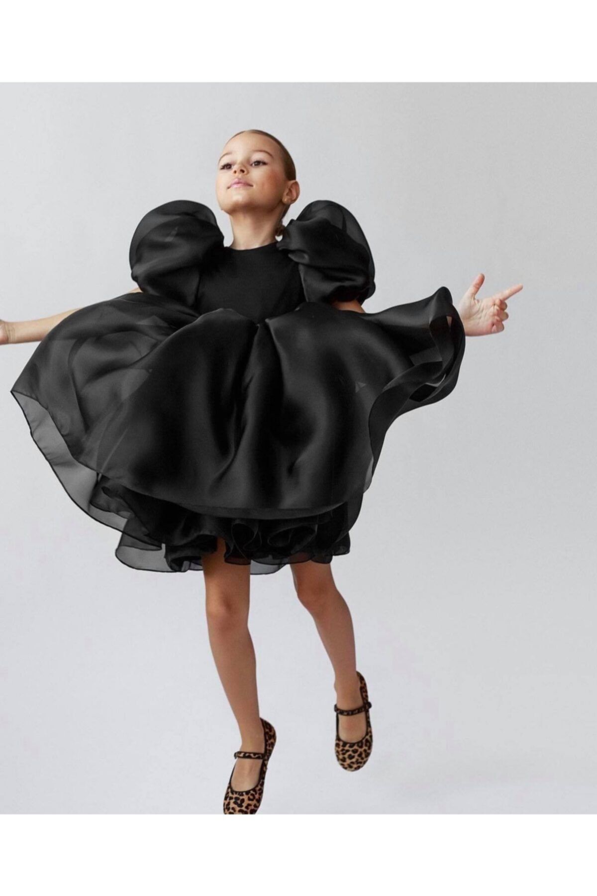 Kız Çocuk Siyah Tasarım Elbise