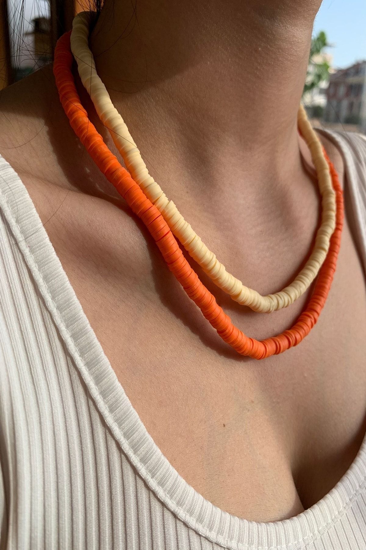 sabella Accessories Necklace Orange Bead Trendyol