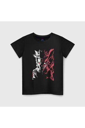 Jinchuriki Naruto Anime Siyah Çocuk Tshirt Model 39 06302