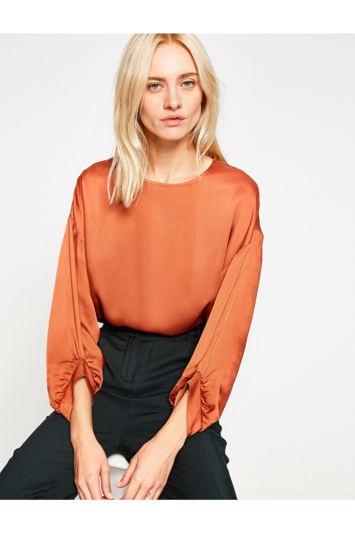 Koton-Women's Brown Blouse 8KAK63113EW 3