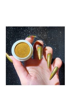 Holografik Ayna Tozu Protez Tırnak Nail Art Gold holotoz
