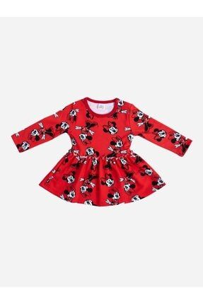 Kız Bebek Kırmızı Baskılı Elbise BMN18380-22K1