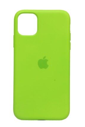 Apple Iphone 11 Pro (5.8') Altı Kapalı Logolu Lansman Kılıf Kapak Neon Yeşil CLL0011