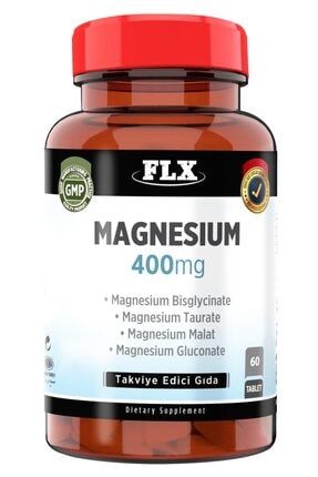 60 Tablet Magnezyum Bisglisinat Malat Taurat Glukonat Magnesium Elementleri 400 Mg flxmg60tabl