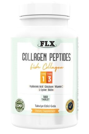 180 Tablet Kollajen Tip 1-3 Multi Balık Collagen Glutatyon Hyaluronik Asit Biotin L.lizin Vitamin C FLXTİP13180TAB